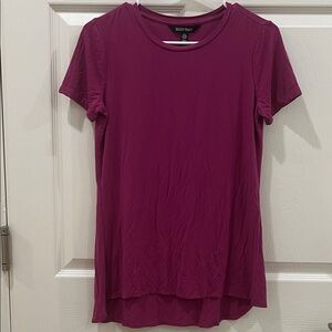 Ellen Tracy Deep Magenta Short Sleeve Crewneck Tee Women XS
